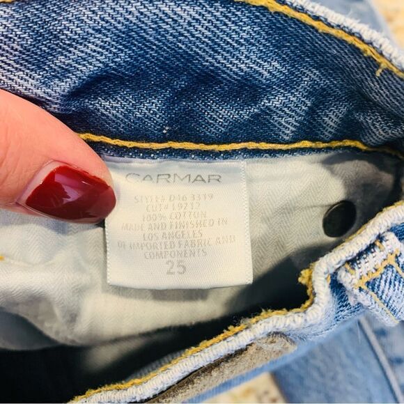 CARMAR straight high rise jeans ruffle detailed ursula size 25 - Picture 8 of 10